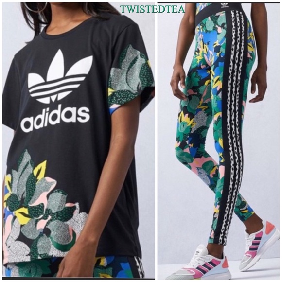 adidas leggings and t shirt set